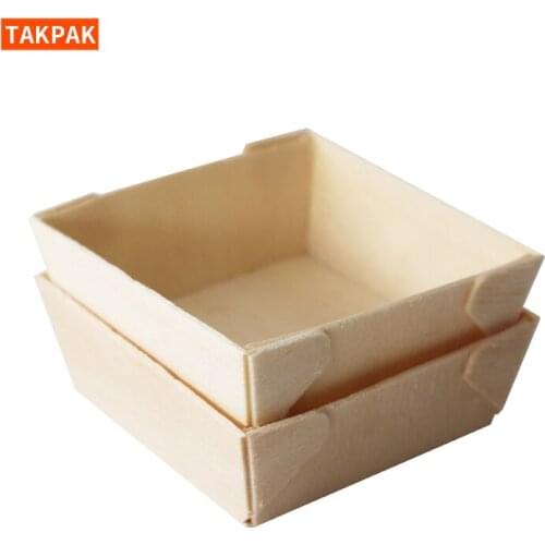 Disposable Wooden Tart Mould Baking Tool Cupcake Egg Tart Fruit Tart Mold Bakery Dessert Pastry Tray