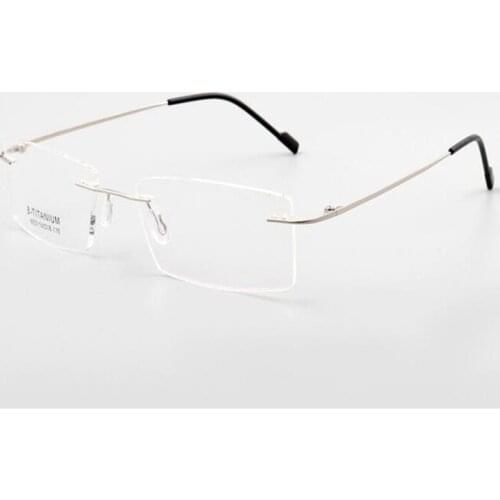 Rimless B Titanium Glasses Frame Vinatge Unisex Prescription Lens Optical Eyewear Ultralight Anti-reflective Reading Eyeglasses