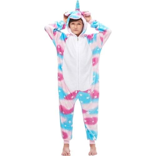 Children Cartoon Pajamas Kids Winter Long Sleeve Sleepwear Boys Onesies Girls Pajama Sets Unicorn Stitch Animal Pyjama Pijama