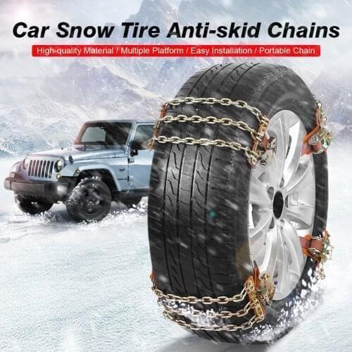 8PCS Car Tire Anti Skid Chain Universal SUV Tire Snow Chain Manganese Steel Tire Chain Winter Emergency Chain For Snow Mud Road