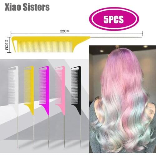 5pcs/set Hairdressing Pointed Tail Hairstyle Comb Antistatic And Heat Resistant Hairdressing Comb Hair Styling Salon Supplies