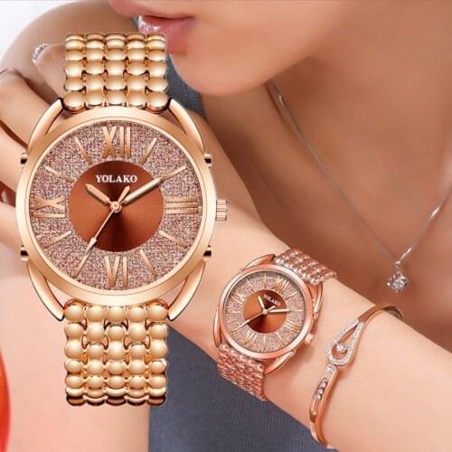 YOLAKO Luxury Brand Alloy Strap Quartz Womens Watch Ladies Fashion Watch Women Wristwatch Clock zegarki damskie relogio