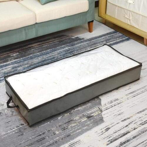 Foldable Under Bed Bags Large Under Bed Storage Boxes Thick Breathable Underbed Clothes Storage Bags Zippered Organizer