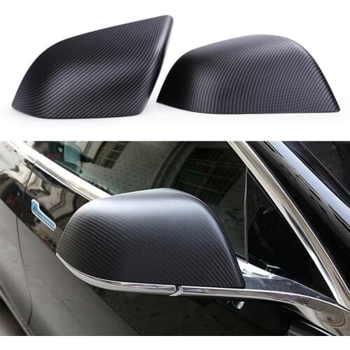Car Rearview Door Mirror Cover Replacement for Tesla Model 3 Exterior ABS Imitation Carbon Fiber Outer Decoration