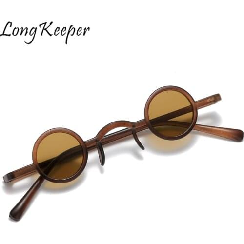 LongKeeper Retro Steampunk Small Round Sunglasses Women Men Brand Designer Punk Sun Glasses Vintage Eyeglasses Oculos De Sol UV