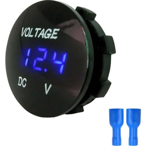 LED Digital Display Motorbike Car ATV voltmeter meter 5colors beler Voltmeter Meter Mini DC 12V-24V Waterproof Round Panel
