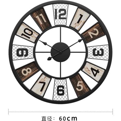 Vintage Creative Wall Clock Modern Living Room Shabby Chic Quartz Wall Clocks QuietLarge Klok Silent Bar Loft Decor ZB5WC