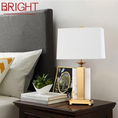BRIGHT Modern Table Lamp Dimmer 220v 110V Luxury Marble Desk Light Home LED For Foyer Living Room Office Bedroom Hotel