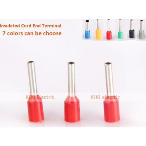 2015 New Red/Yellow Insulatied Core End Terminal For 1.0SQMM 18AWG Wire 6mm of Pin Length E1006 electrical wire crimp Terminals
