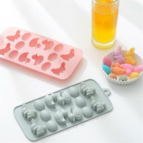 2019 New Useful 14 Grids Cartoon Duck Rabbit Eggs Silicone Mold Cake Baking Tools DIY Ice Tray Chocolate Pastry Bread Tools
