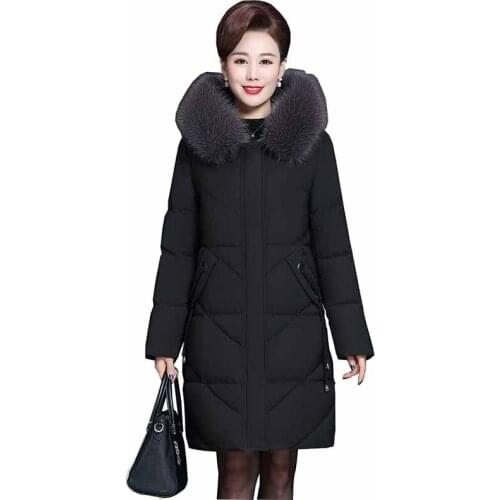 2019 Plus size XL-7XL Winter Parkas Down cotton Jacket Women Thicken Hooded Coat middle aged Female Cotton-padded Jackets G534