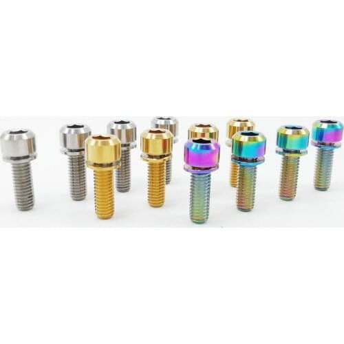 4pcs Bicycle Disc Brake Caliper bolts M6x18mm M6 18L Titanium Screws with washer