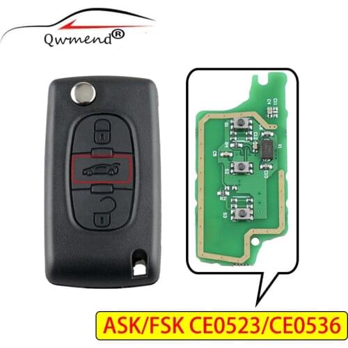 433Mhz 3BUT Smart Remote Car Key for Peugeot 207 307 208 308 408 2005-2011 ID46/PCF7941 Chip (CE0536/523, ASK/FSK, HU83/VA2)