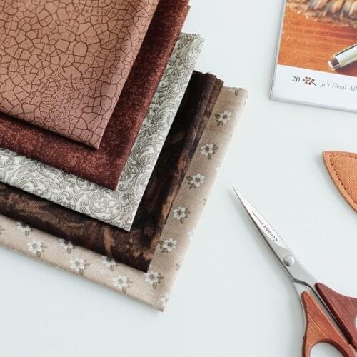 5 Pieces/Set Retro Cotton Fabric For Dress Printed Patchwork Handmade Diy Quilt Doll Skirt Material 45*50cm