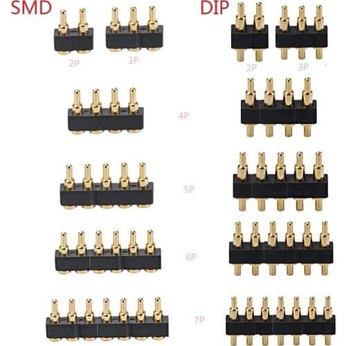 5 pcs SMD DIP Pogo pin connector Pogopin Battery Spring Loaded Contact Test Probe Power Charge Header Pins 2.54 Grid 7.0mm High