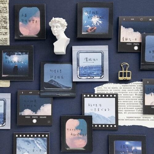 60 Pcs Journey Scenery Sticky Notes Notepads Self-stick Memo Pads for Office School Friends Gift