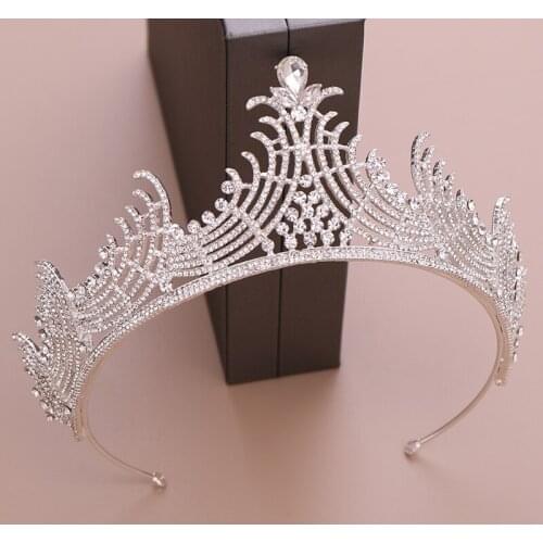 AiliBride Crystal Crown Bridal Tiaras And Crowns For Wedding Queen Pageant Party Head Jewelry Hair Accessories Wedding Headpiece
