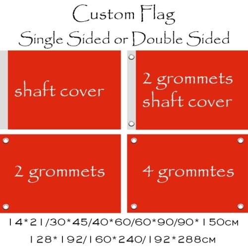 AMMIWAY Single or Double Sided Custom Polyester Flags And Banners Graphic Custom Printed Flag with Shaft Cover Brass Grommets