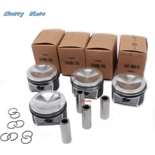 Auto Pistons & Rings Assembly Φ82.51mm / Φ21mm For AUDI S3 TTS Quattro TESI CDLA CDMA VW Golf Scirocco 2.0 R 2.0 TSI Seat Leon