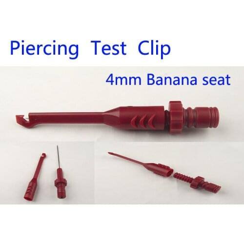 Free ship! Cable Clips Piercing Test Clip 4mm Banana seat Piercing Probe Automotive test Clip with back probe