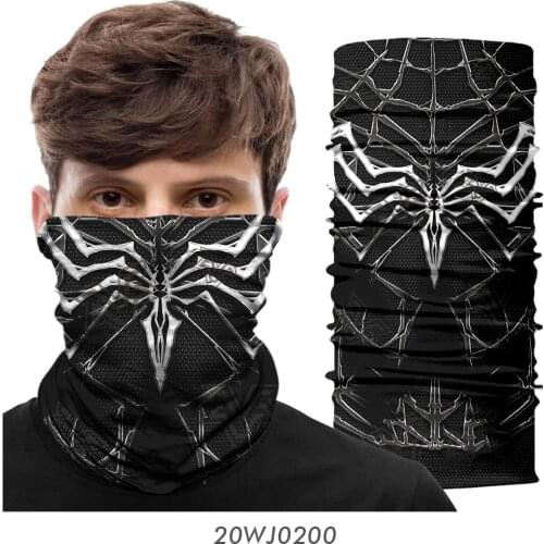 Seamless Bandana Ciclismo Sports Headband Balaclava Neck Buff Outdoors Washable Mask Scarf Face Shield Women Men Spider Punisher