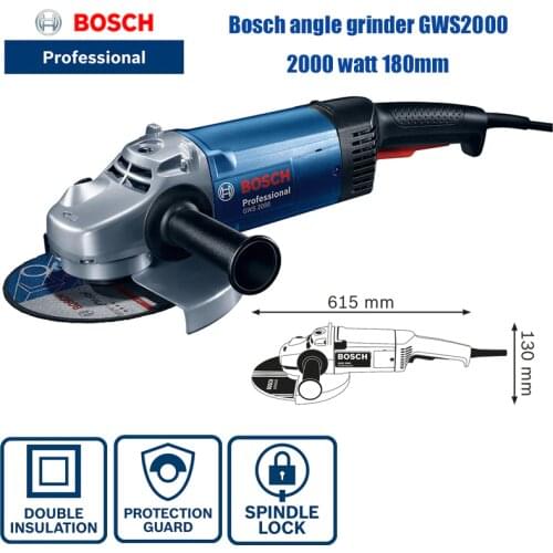 Bosch GWS2000 Industrial-grade High-power Angle Grinder with Disc Diameter 180mm for Metal Cutting and Grinding Tools