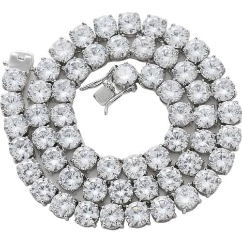 Freewear 8mm Iced Out Bling AAA Zircon 1 Row Tennis Chain Necklace Men Hip hop Jewelry Gold Silver Color Charms