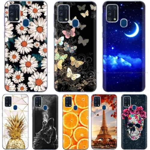 Phone Case for Samsung M31 Case 6.4" Flower TPU Case For Samsung Galaxy M31 M 31 SM-M315FZBVSER m315 Silicone Soft Cover Coque