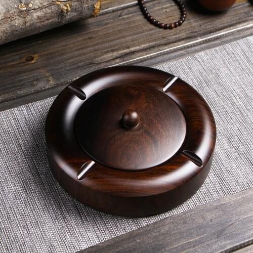 Blackwood Ashtray Creative with Cover Large Ashtray Home Solid Wood Ornaments funny ashtray cool ashtray