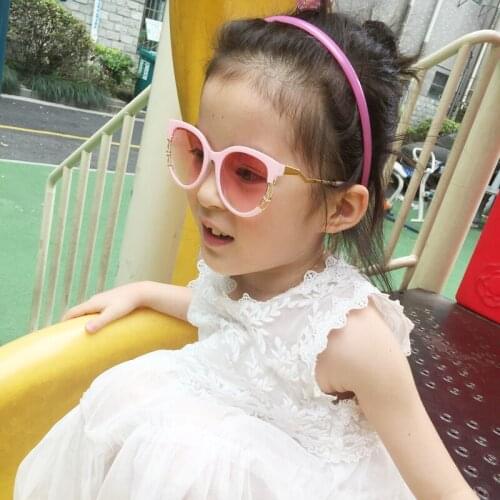 SomeCool 2019 Kids sunglasses UV400 Golden leg Cute boys&girls 3-9 years eyewear Hollowed Diamonds Frame child glasses Children