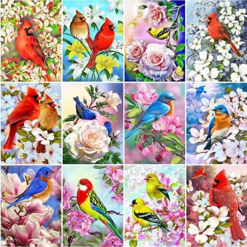 Diy Animal Diamond Painting Flower And Bird Cross Stitch 5d Full Diamond Embroidery Set Animal Mosaic Wall Decoration Painting