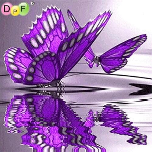 DPF diamond embroidery animal diamond painting cross stitch Butterfly point water diamond mosaic full square rhinestone decor