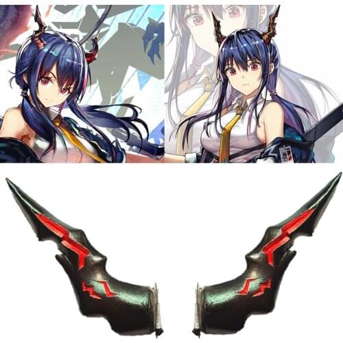 Anime Game Arknights Chen Cosplay Horns Dragon Horns Head Clip Headwear Hairwear Cosplay Props Accessories Hair Clip Halloween