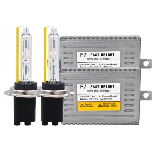 AC 12V 70W HID Xenon Kit 5500K Xenon H1 H7 H3 H11 HB3 HB4 9012 D2H Car Headlight Bulb Kit 70W DLT F7 Fast Bright HID Ballast Kit