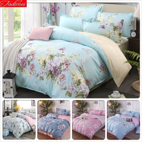 Classical 3/4 pcs Bedding Sets Soft Cotton Bed Linens Single Twin Full Double Queen King Size Duvet Cover Quilt Comforter Case