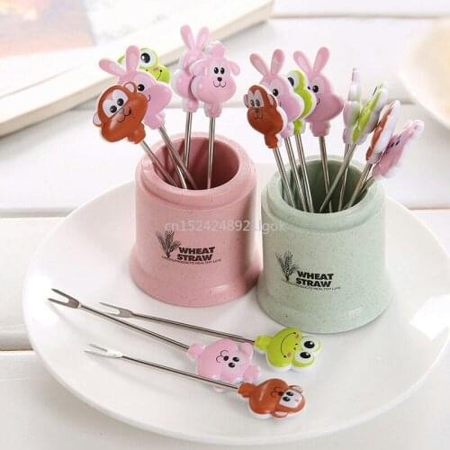 Creative Cartoon Stainless Steel Fruit Fork Cute Fruit Sign Salad Fork Set