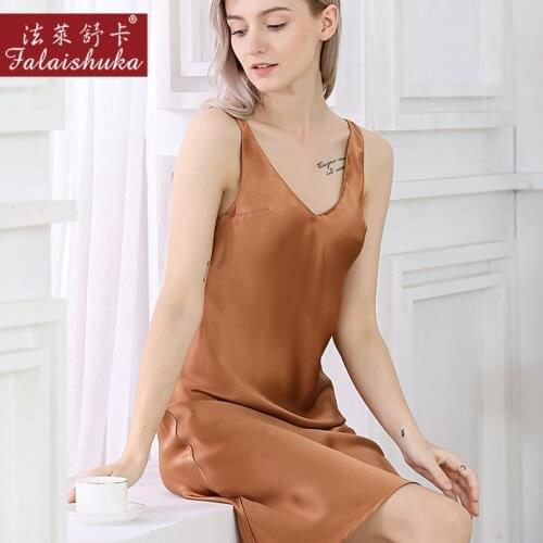 16 momme sexy 100% silk women sleepdress cozy quality Summer nightgowns women noble nightdress elegant home sleepwear D3657