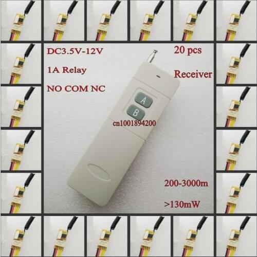 Micro Relay Remote Switch 3.7V 4.2V 4.5V 5V 6V 7.4V 9V 12V Small Wireless Switch 1A Relay NO COM NC Mini RF Relay Switching MTL