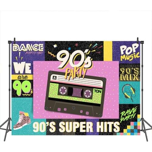 Neoback 90S Party Photographic Background Graffiti Retro Radio Fashion Shoes Hip Hop Backdrop for Photo Studio