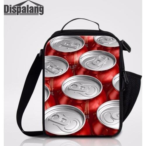 Dispalang Trendy Thermal Insulated Lunch Bag For Children School Metal Cans Pattern Picnic Cooler Bag Lunchbox For Adults Kids