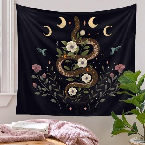 Wall Hanging Tapestry White Black Sun Moon Mandala Wall Tapestry Psychedelic Wall Cloth Carpet Dormitory Room Home Decoration
