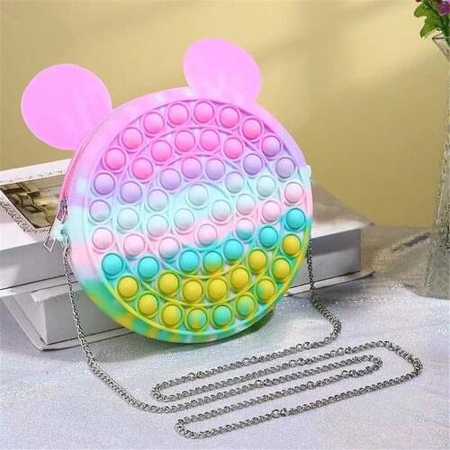 New Arrival Silicon Purse Push Pop Bubble Simple Dimple Fidget Messenger Bag Popper Sensory Poppet Fidget Handbag for Girls