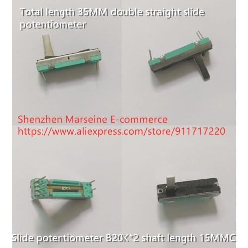 Original New 100% 35MM double straight slide potentiometer B20K*2 shaft length 20MM (SWITCH)