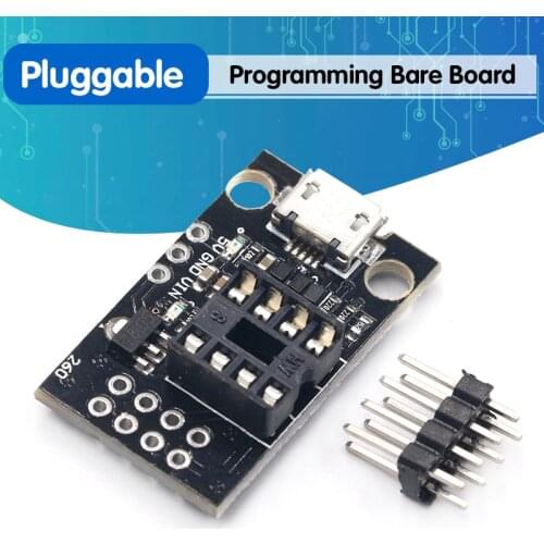 ATtiny13A / ATtiny25 / ATtiny45 / ATtiny85 Pluggable ATTINY Development Programming Bare Board