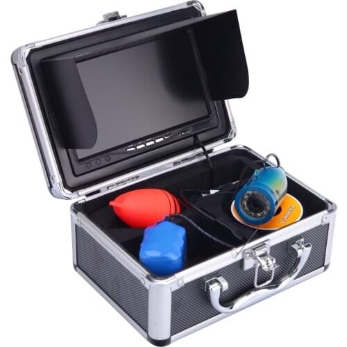 800TVL 12 white brignt light 7" TFT Color LCD Underwater fishing Camera Fishing finder Video Camera Aluminum Case 15/30 cable