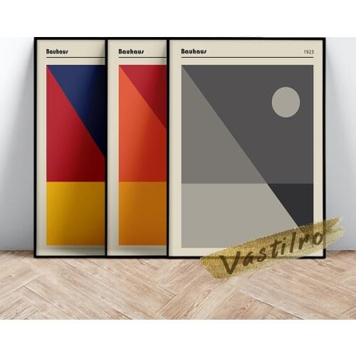 Exhibition Bauhaus Poster Wall Art Abstract Line Wall Stickers Canvas Painting Nordic Modern Living Room Home Decor Picture Gift