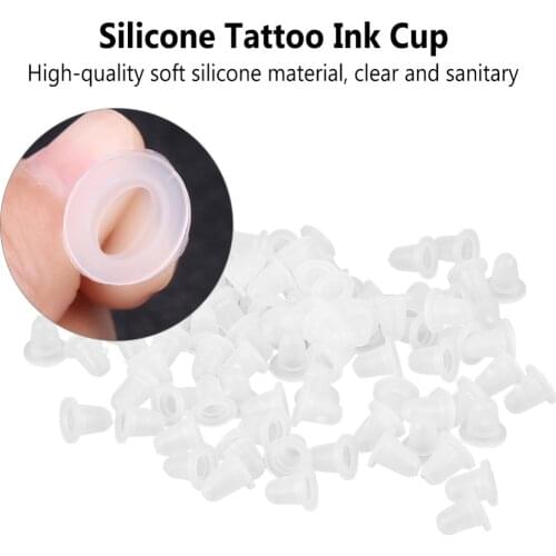 200pcs/Bag S/M Silicone Tattoo Ink Cap Cup Plastic Pigment Cups Accessories Holder for Tattoo Machine Microblading Pen Supplies