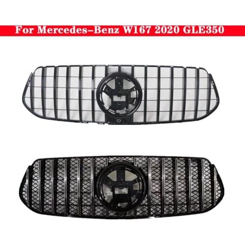 Car styling Middle grille Diamond GT Silver Black front bumper Center Grille for Mercedes-Benz GLE-class W167 GLE350 2019-2020