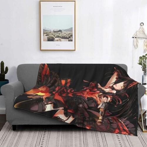 Date A Live Tokisaki Kurumi Blanket Flannel Winter Anime Style Portable Super Warm Throw Blankets for Bed Couch Bedding Throws