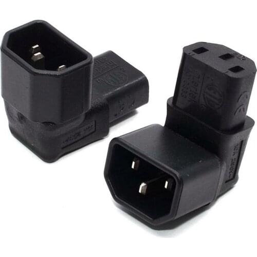 90 Degree Up Angle IEC C14 male to C13 Female Plug Adapter for lCD Wall Mount TV
